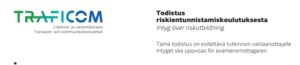 Todistus riskikoulutksesta RTK