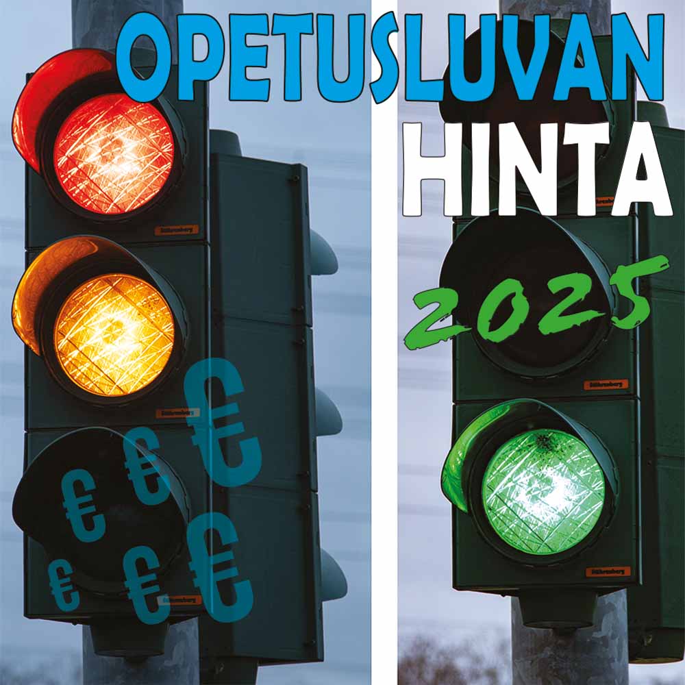 Opetusluvan hinta vuonna 2025