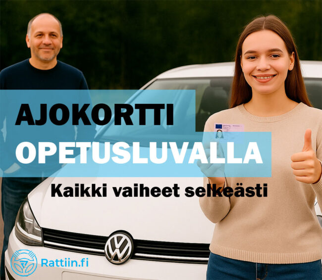 Ajokortti opetusluvalla 2026 Ajokortin opetusluvalla 2026 - Opettaja ja oppilas